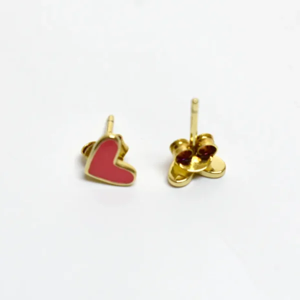 Pretty Pink Heart Stud Earrings - Image 7