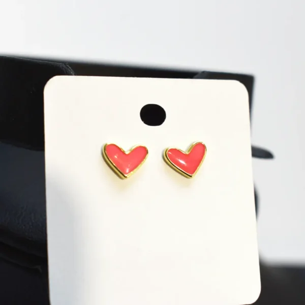 Pretty Pink Heart Stud Earrings