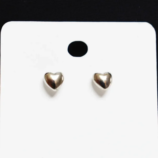 Shiny Heart Stud Earrings - Image 2