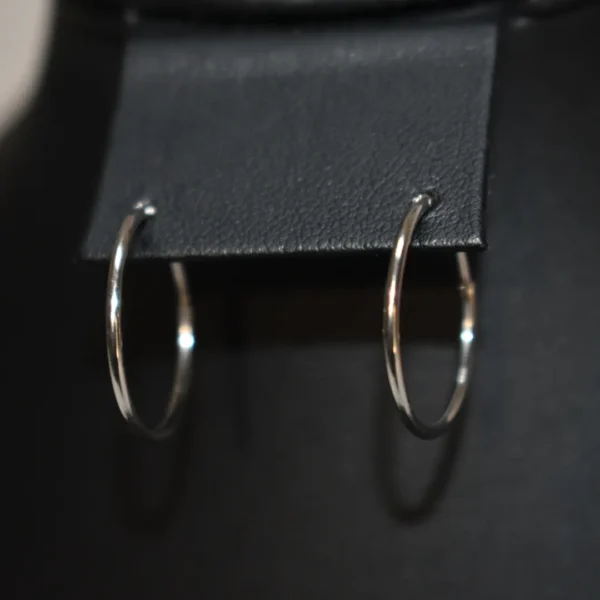 Silver Hoop Earrings - Image 2